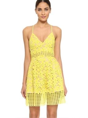 Lover’s & Friends Yellow Lace Dress
